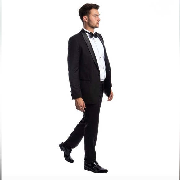 🖤 Savile Row Tailor Classic Black Tuxedo (Two-Piece Set) - Picture 3 of 13